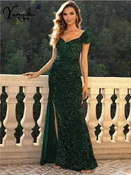 Sexy backless maxi sequin summer dress women elegant prom long evening dresses woman luxury club birthday party dress vestidos