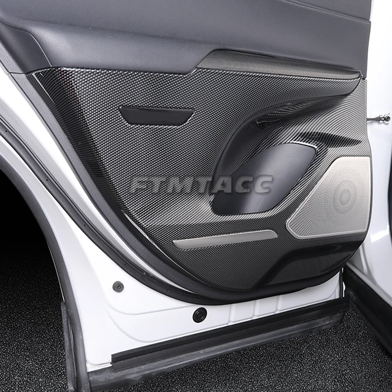 For Toyota Harrier Venza 2020 2021 2022 ABS Carbon Fiber Inner Door Panel Protection Anti Dirty Anti Kick Pad Cover Stickers