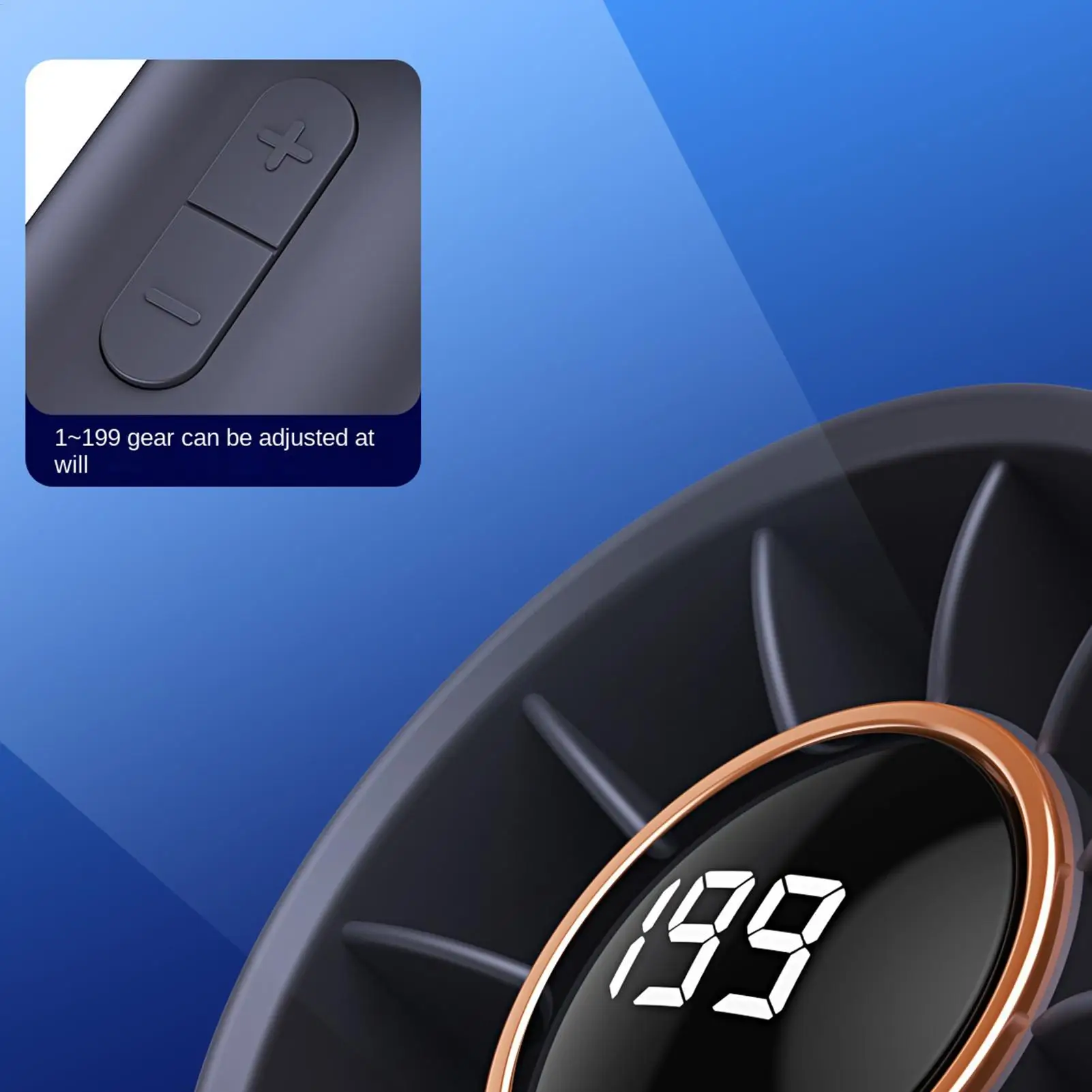 Hot New High Speed Folding Refrigeration Fan 5 Speeds Blower with Digital Display Handheld Fan Rechargeable Portable Fan