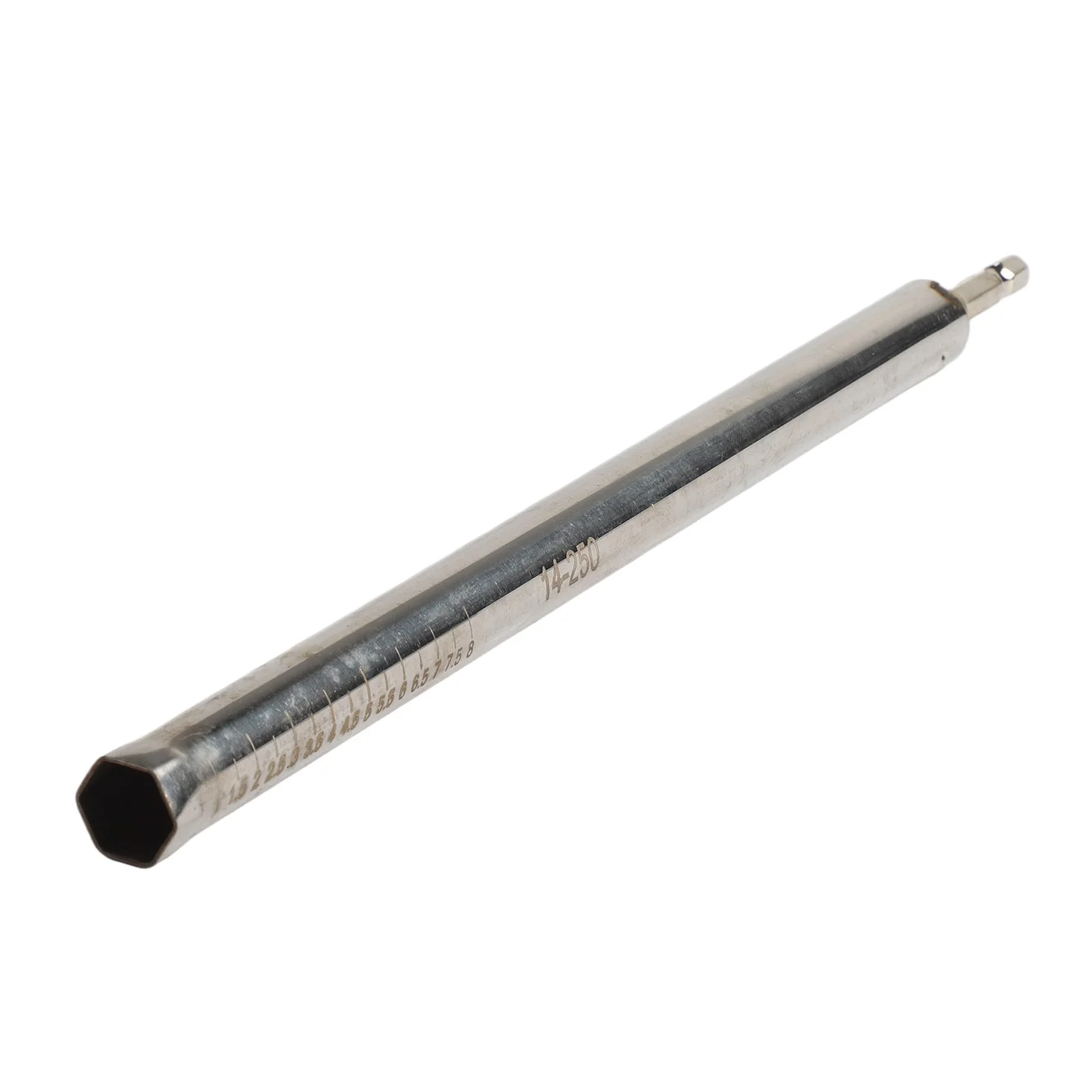 Stainless Steel Hollow Socket Wrench 200-400mm 1/4 Inch Hex Shank Long Reach Nut Driver For Ceiling Keel Pipe Ductwork Repair