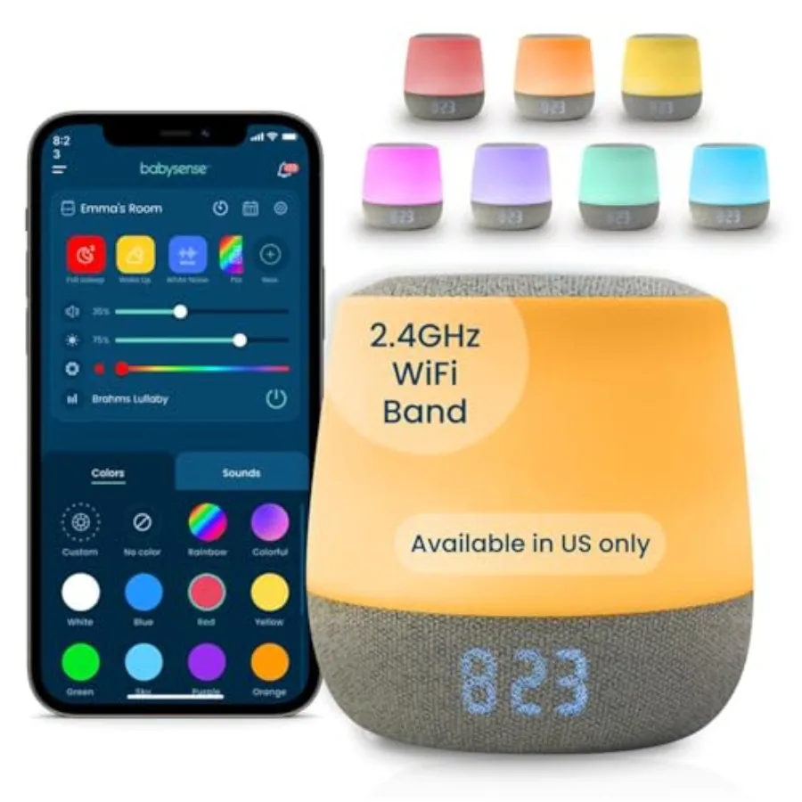 

Babysense Baby Sound Machine with Night Light 2nd Gen 28 Soothing Sounds Toddler Sleep Trainer App-Controlled White Noise Machi