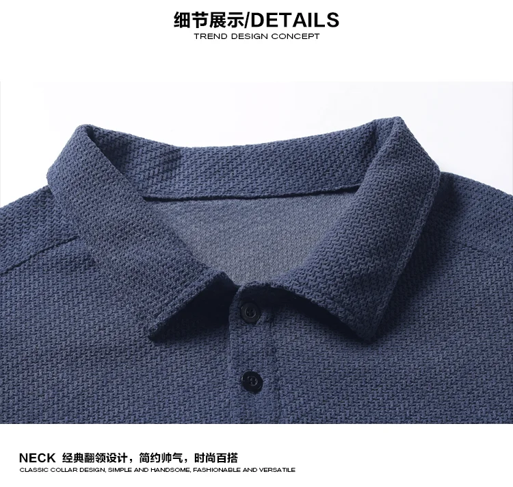 Herren Oversized Polo Kurzarm-Oberteil mit Wabenstruktur, Reverskragen für Freizeit, Pendeln und Alltag – Detail 9