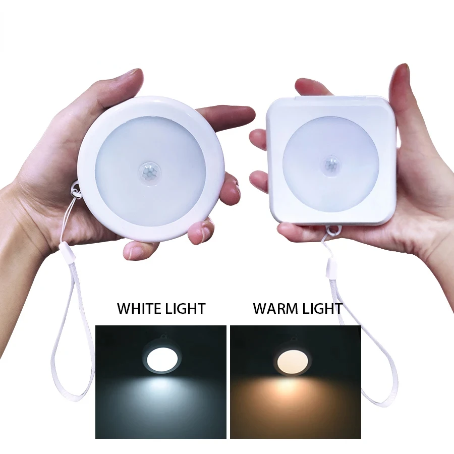 EeeToo Motion Sensor Night Light for Kids Cabinet Stairs PIR Infrared LED Wall Lamp - Emergency Nightlight