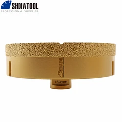 SHDIATOOL Dia 150mm Vacuum Brazed Diamond Drilling Core Bits M14 Thread Connection Drill Bits Diamond Height 15mm Stone Hole Saw