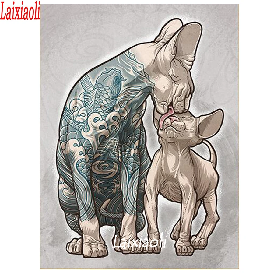 full square round resin drill 5d diy Diamond Painting sphynx pattern Diamond Rhinestones Embroidery Cross Stitch kids gift decor