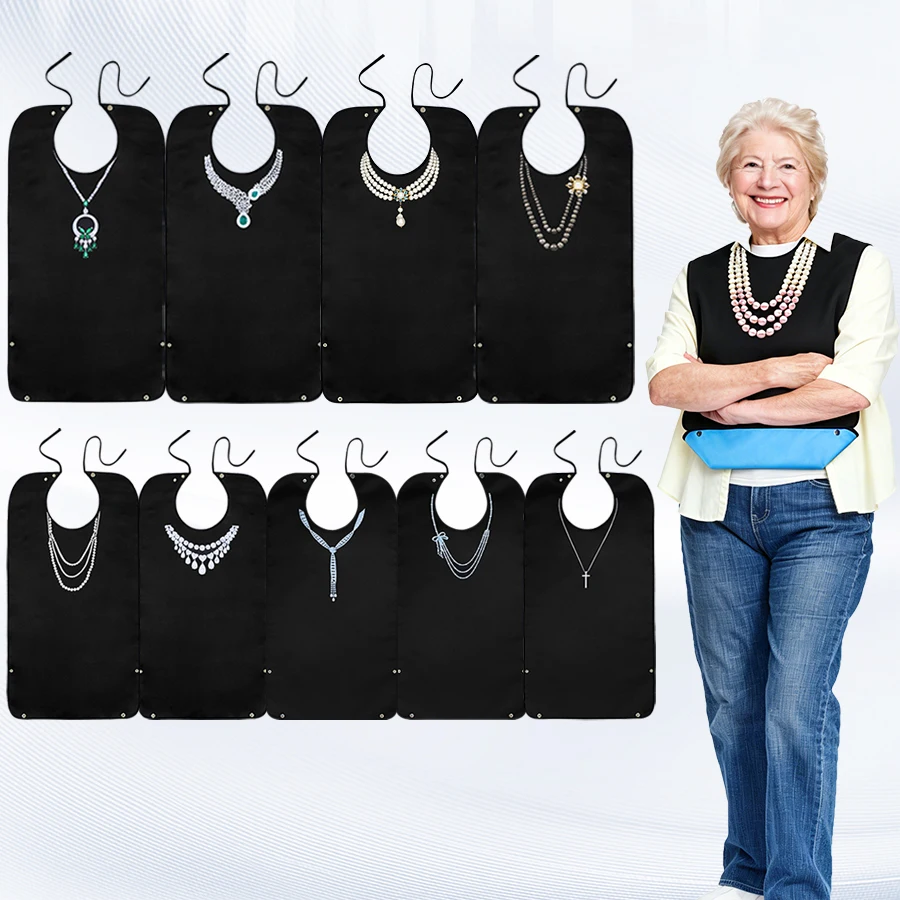 Adult Bib (1-Pack) — Necklace Style, Machine Washable — Apron-Style Bib, Suitable for Home Care and Nursing Home Settings