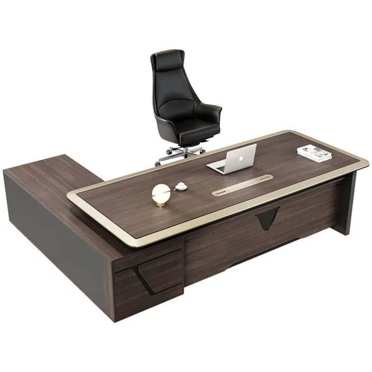 Boss simple modern high-end office furniture full set of president boss office desk and chair combination