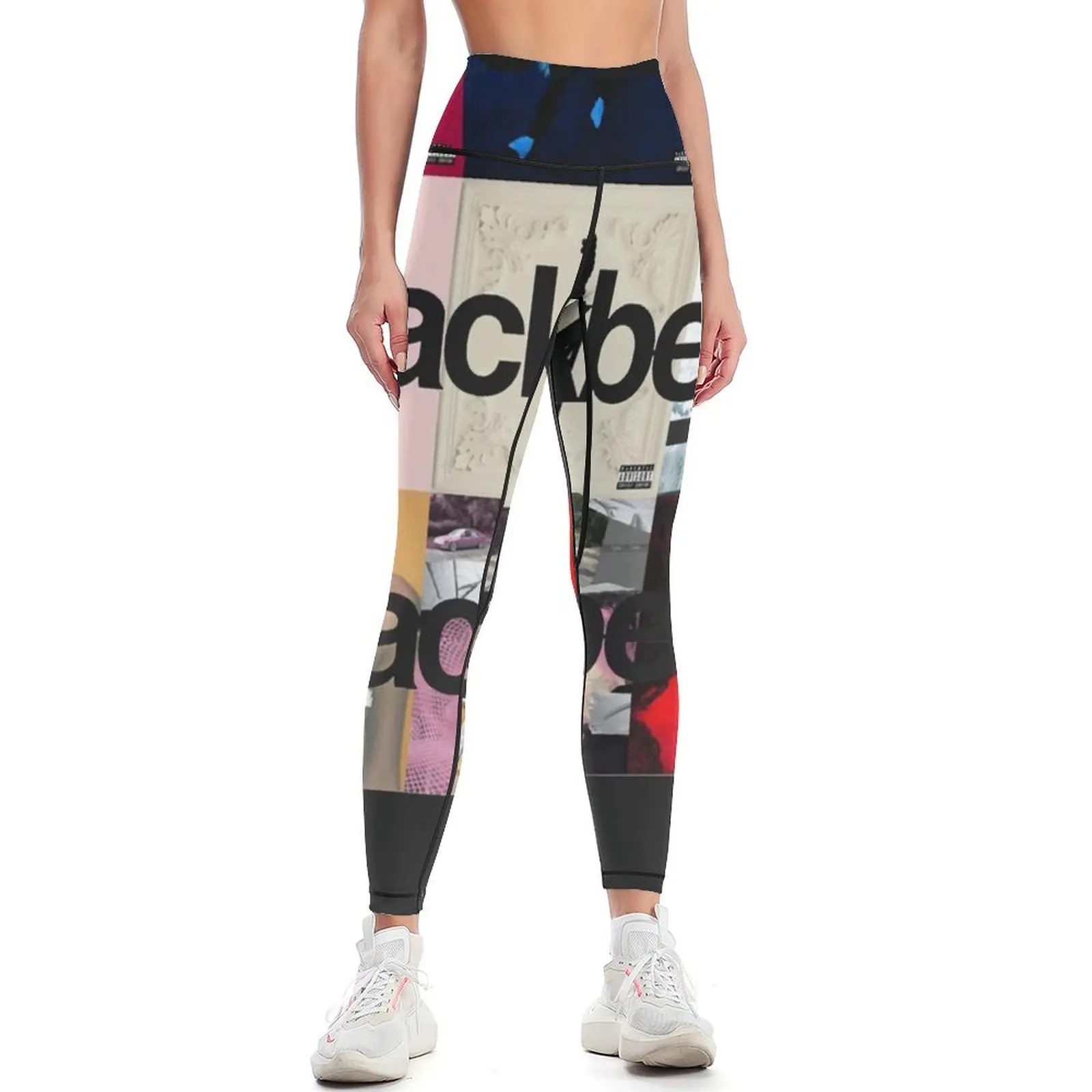 

Blackbear album cover collage transparent logos essential t shirt Leggings Women's fitness sportswear gym Womens Leggings