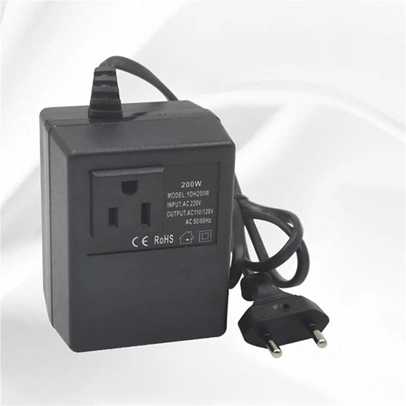 3X محول الطاقة الجهد المنظم 220 فولت إلى 110 فولت محول جهد كهربي محول تنحى عكس 200 واط الاتحاد الأوروبي التوصيل #4