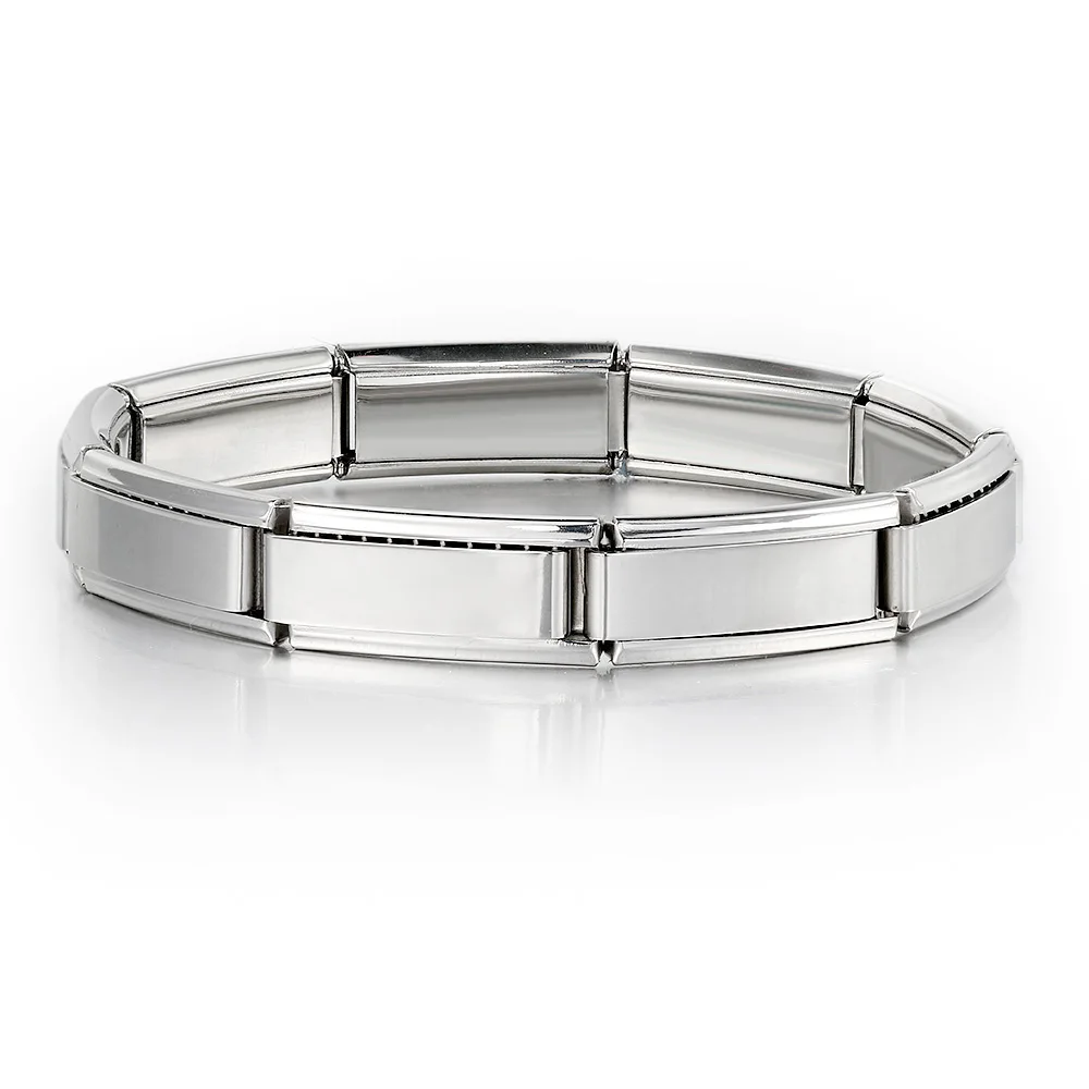 URING 20*9mm Width Women Men Simple Jewelry Silver Color Stainless Steel Bracelet Bangle Male Female Party Daily Accessories