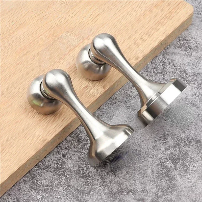 New Stainless Steel Magnetic Door Stopper Sticker Toilet Glass Hidden Door Holders Catch Floor Doorstop Door Hardware