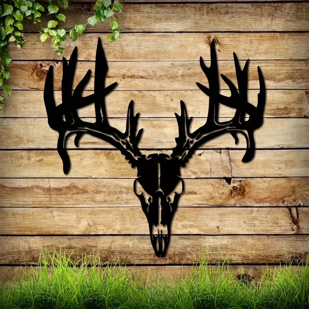 

Promotion Metal Deer Home Decor Deer Skull Metal Art Metal Animal Signs Deer Head Signs Living Room Wall Hanging Art Desert Land