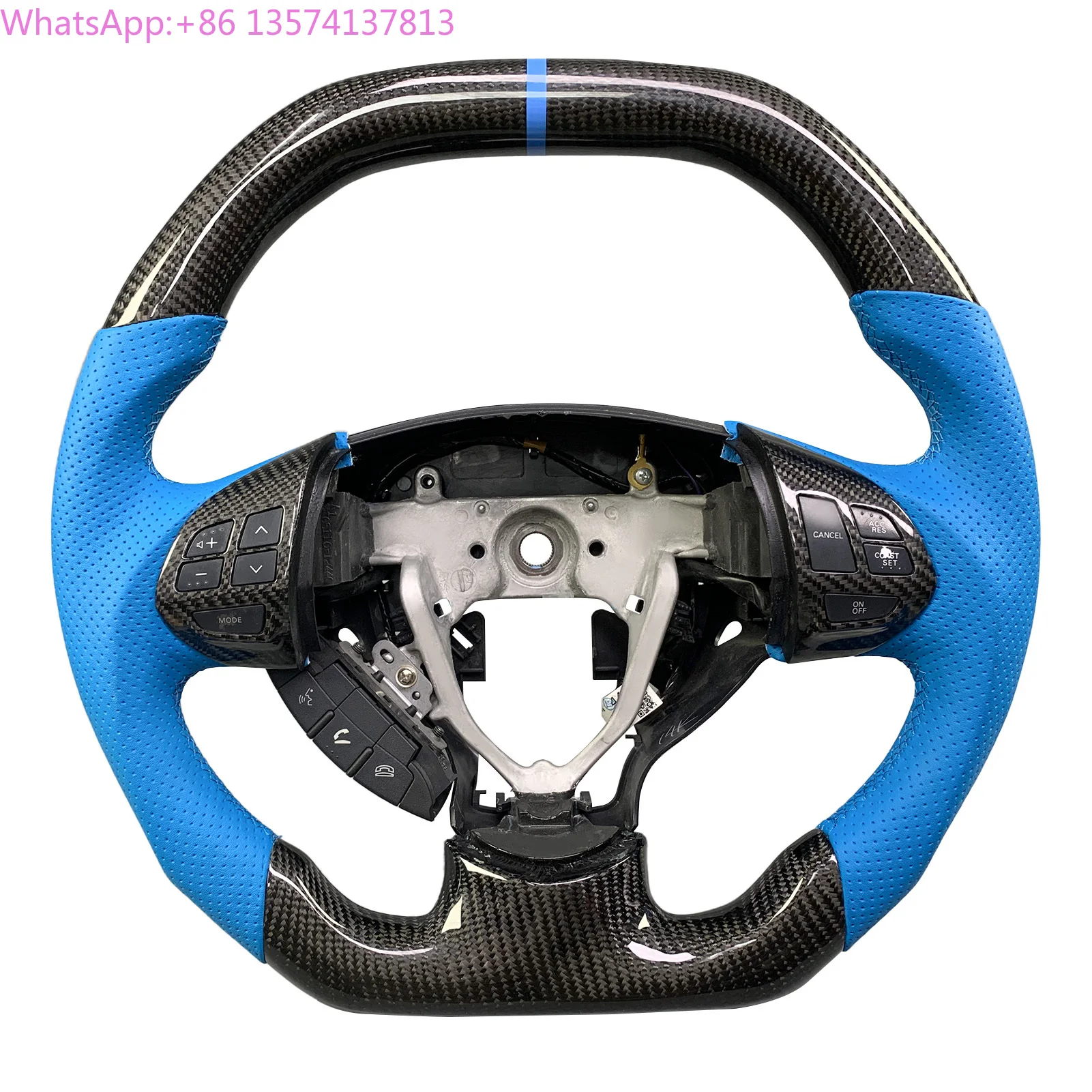 

For Mitsubishi Lancer GT Sportback Outlander SE Colt 2008-2016 Customized Carbon Fiber Steering Wheel Support Led Rpm Display