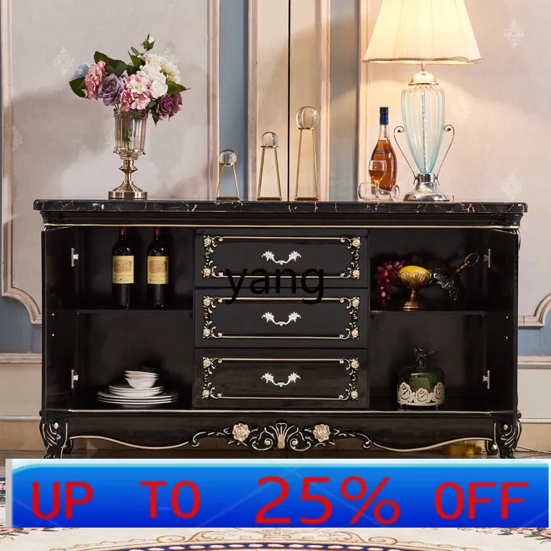 

YJQ furniture European side cabinet Solid wood high cupboard Storage American side cabinet