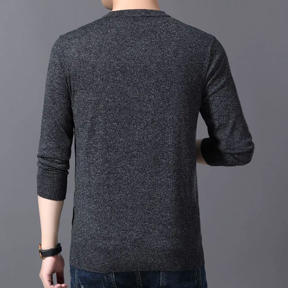 COODRONY Men's New Popular Fashion Long Sleeve T-shirt Feather Pattern Design Sense Top 2023 New Casual Warm Sweater W5808