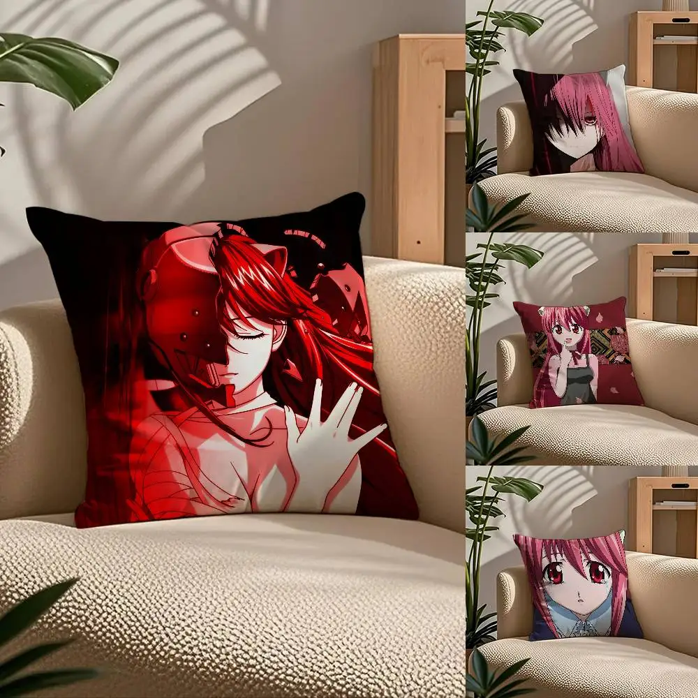 

E-E-Elfen L-L-Lied Anime Pillow Case Comfort Sofa Bed Silky Elegant Invisible Zipper Custom Decorative Cushion Cover