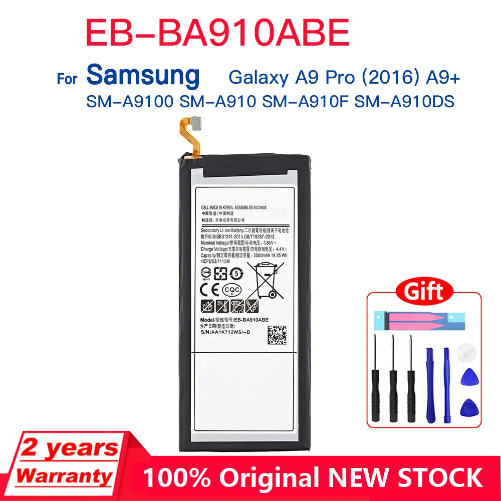 

Genuine New EB-BA910ABE 5000mAh Battery For Samsung Galaxy A9 Pro (2016) A9+ SM-A9100 SM-A910 SM-A910F SM-A910DS Batteries+Tools