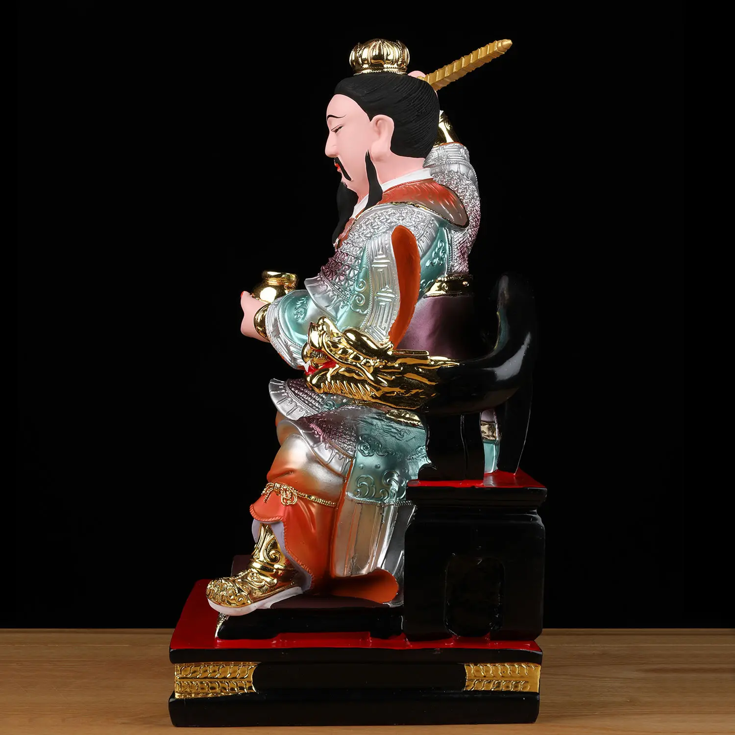 Nine Heavens Ying Yuan Thunder Sound Universal Heavenly Buddha Statue, Resin Offering Ornament