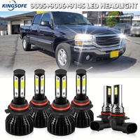 Fit For GMC Sierra 1500 3500 2003-2006 LED Bulbs Hi/Lo+Fog Light Combo 9005 9006 9145 500% Brighter 9000LM 6000K White Plug Play