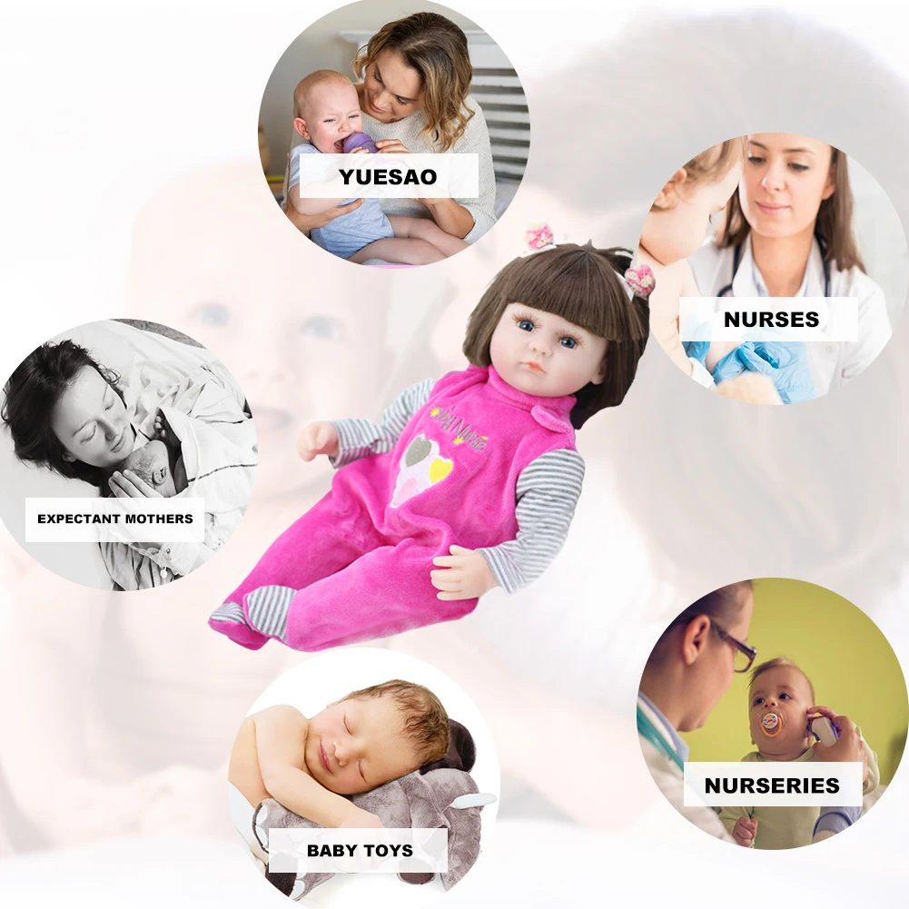 45cm Baby Silicone Reborn Doll For Girls Princess Cute Newborn Realistic Soft Mold Doll Kits Princess Cute Gift Toys Kids