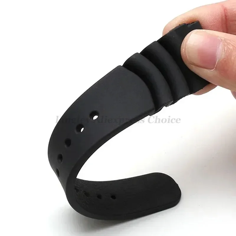 Силиконовый ремешок для часов SEIKO SKX007 009 Diving 007 для морского ушка, консервированная смола, 20 мм, 22 мм, ремешок для часов, кольцо, застежка, пряжка, ремень