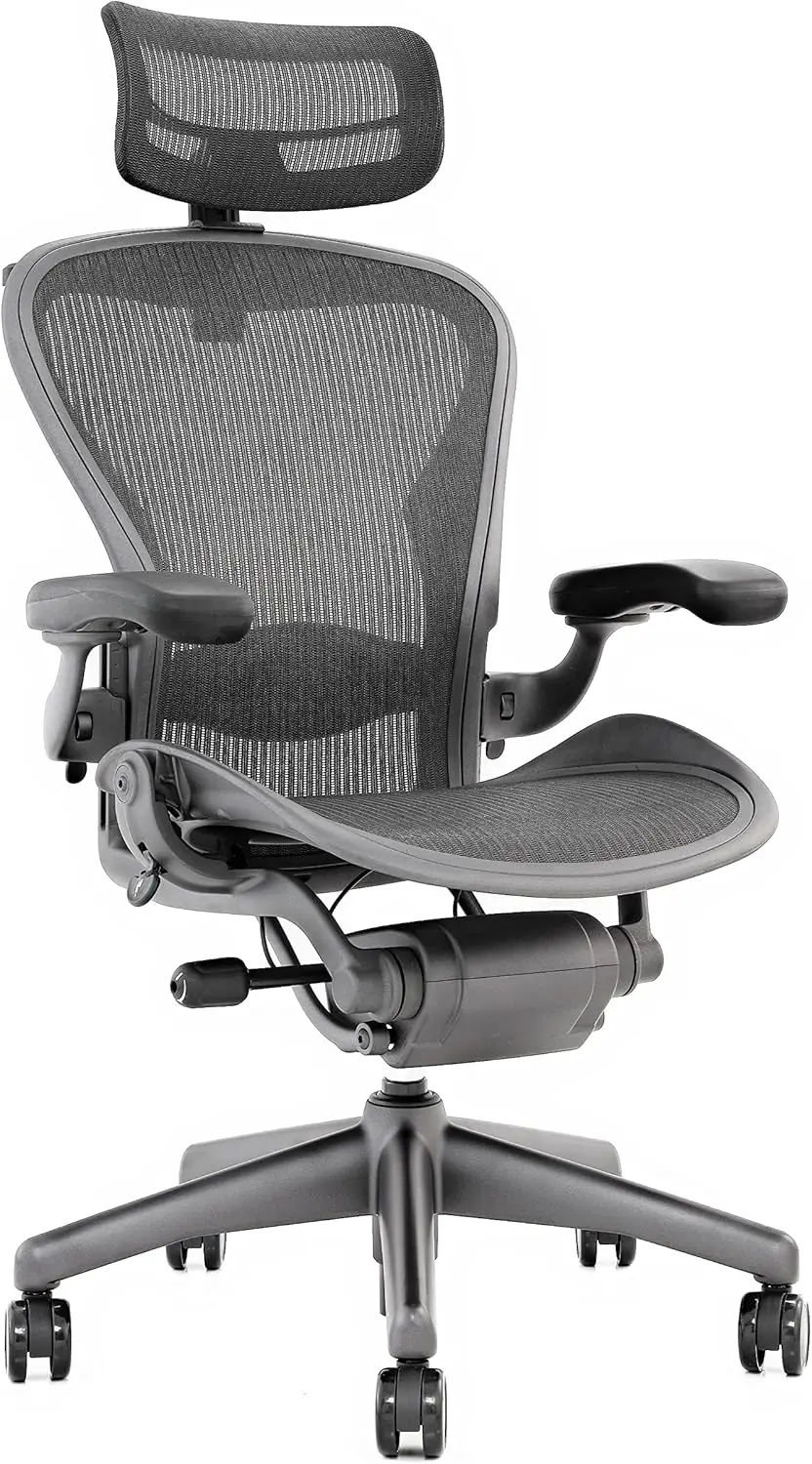 Open Box Herman Miller Aeron Fully Loaded, Adjustable Headrest, Aluminum