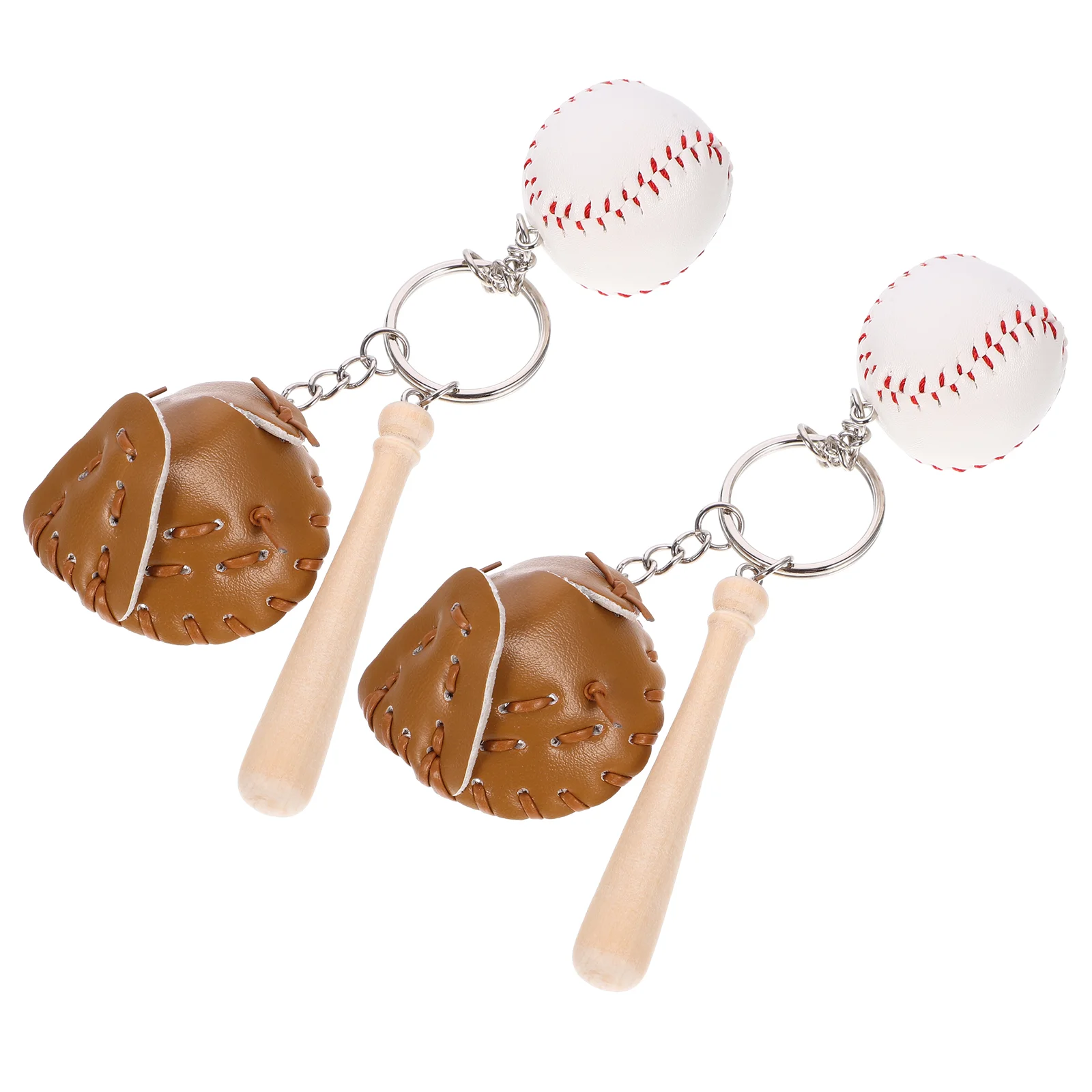 

2 Pcs Baseball Pendant Key Ring Keyring Keychain Sports Gifts Baseballs Keychains for Boys Accessories Decorate Women