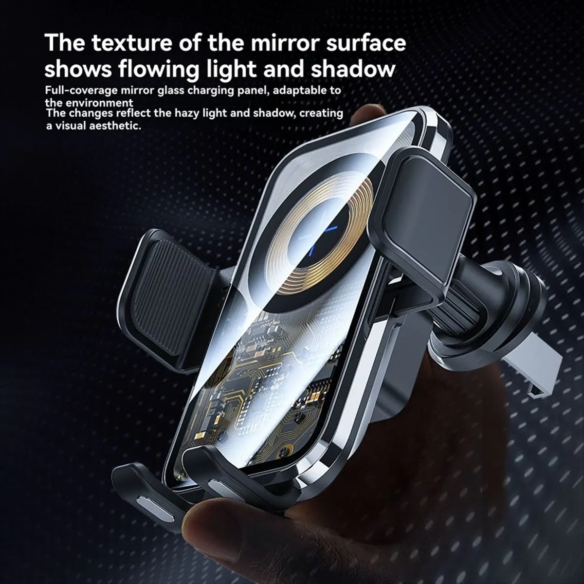 Wireless Car Charger Mount Fast Charging Auto-Clamping Phone Holder Universal Dashboard Air Vent Mount for Smartphones