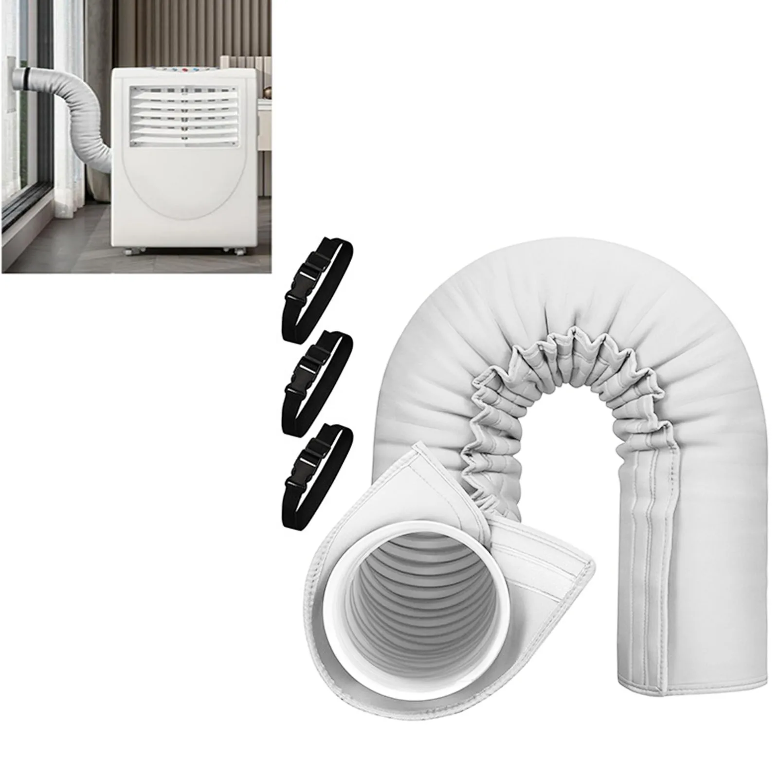 

Портативный изоляционный чехол для шланга кондиционера 59x20.5 дюймов, толстый защитный кожух для воздуховодов кондиционера, подходит для выхлопных шлангов 5 и 5.9 дюймов, чехол для выхлопного шланга кондиционера