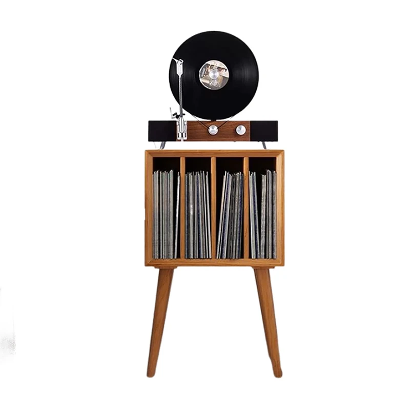 خزانة قاعدة الفونوغراف من الخشب الصلب، خزانة تخزين من الفينيل، خزانة مضخم الطاقة الصوتي، خزانة عرض الرف