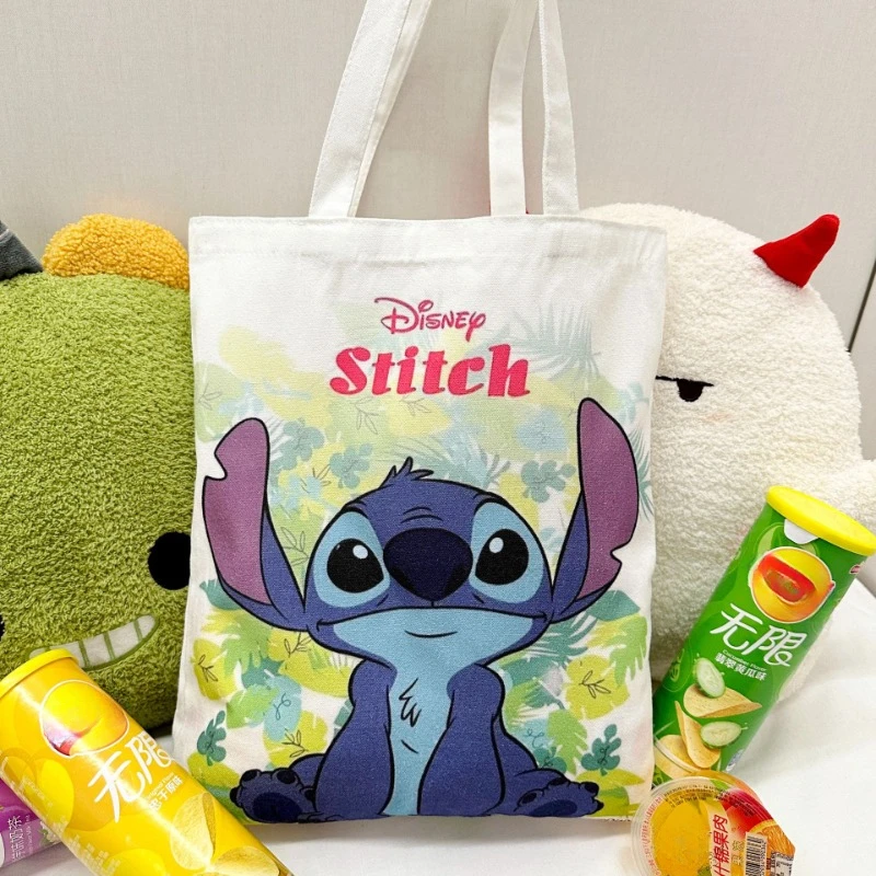 ديزني 2025 جديد غرزة الكرتون اليومية تنوعا المرأة حقيبة قماش قنب طالب حقيبة كتف سعة كبيرة