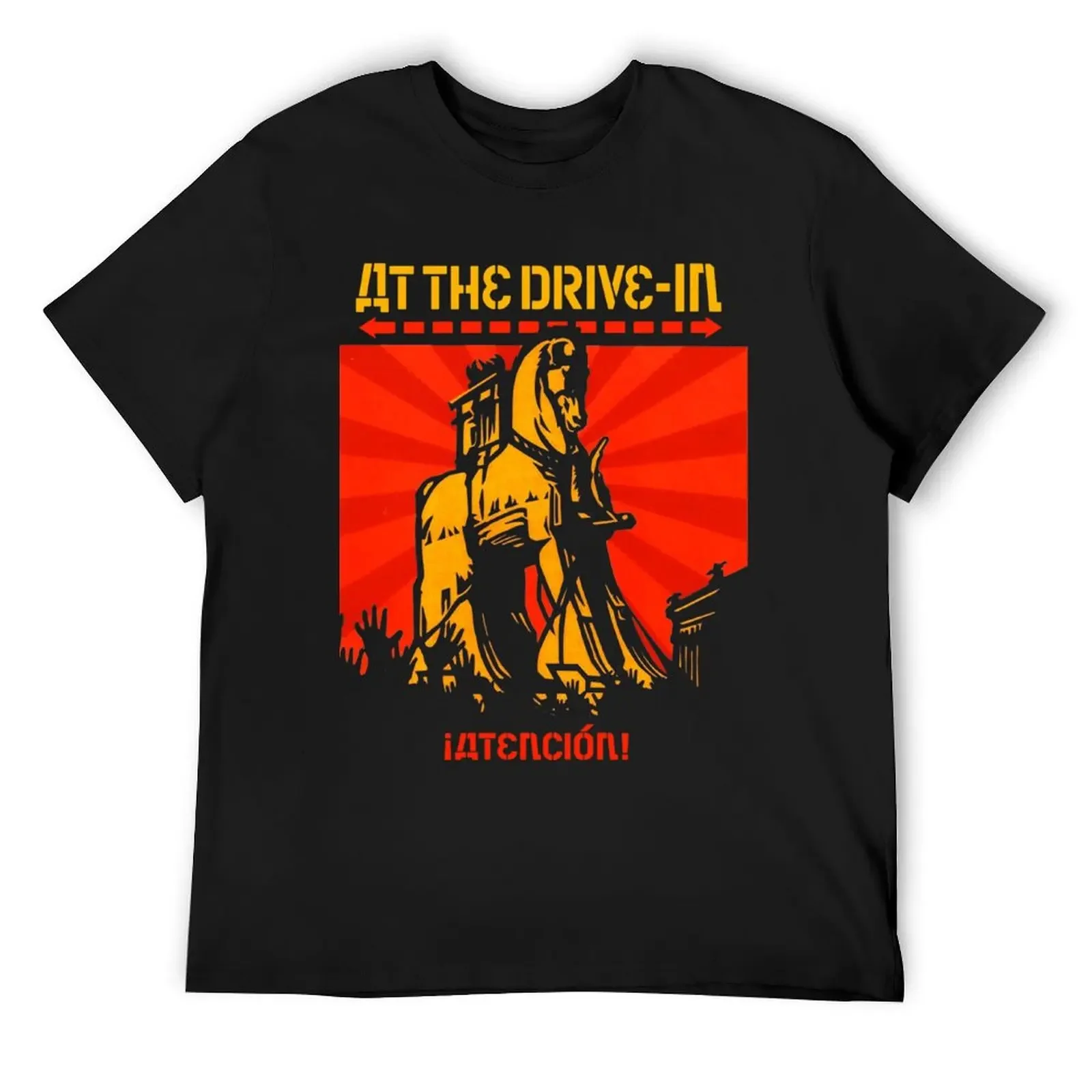 

at the drive in tour - atention T-Shirt blacks heavyweights customs designer shirts fruit of the loom mens t shirts