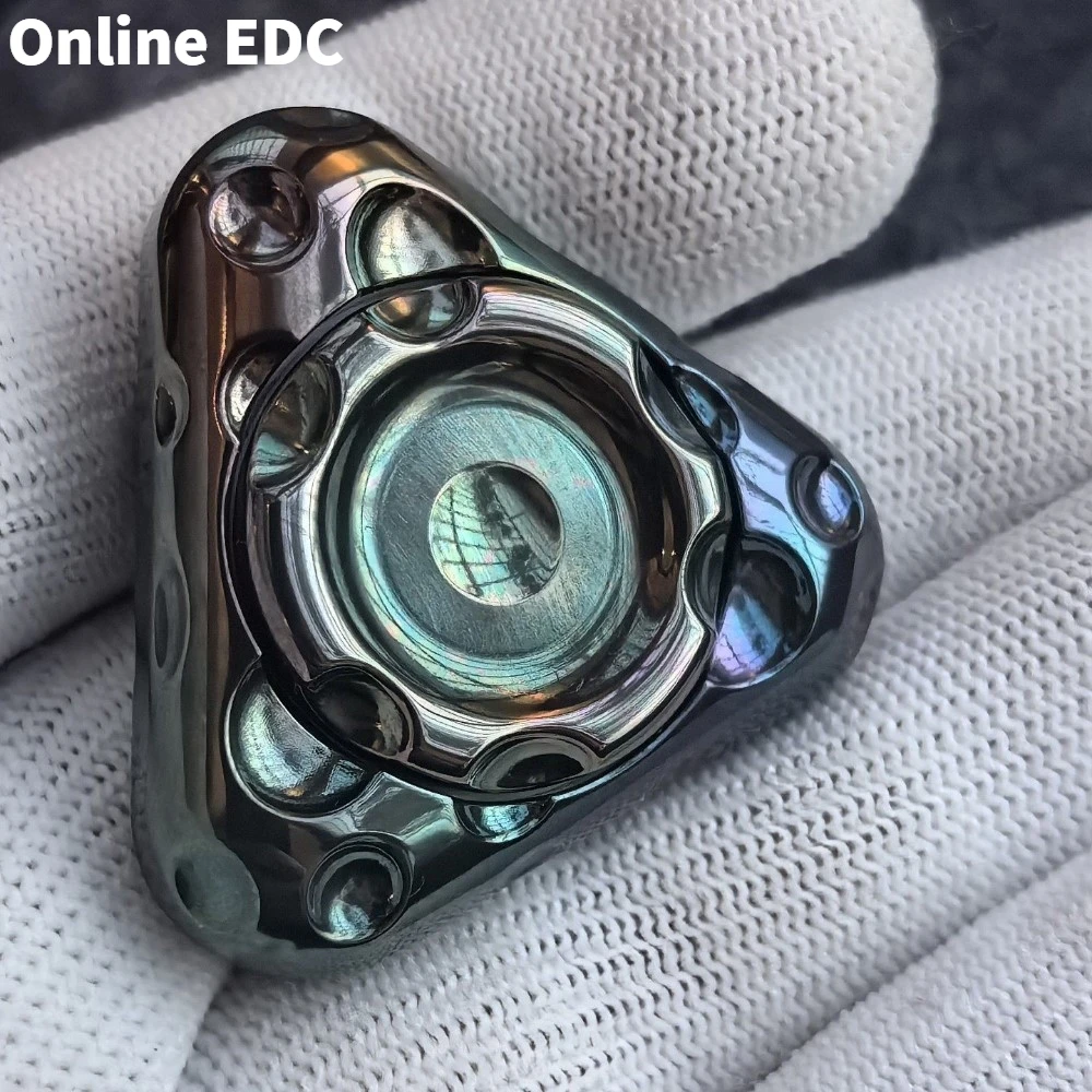 중고 왕 21 치즈 피젯 스피너 지르코늄 컬러풀 삼엽 피젯 스피너 불안 완화 기구