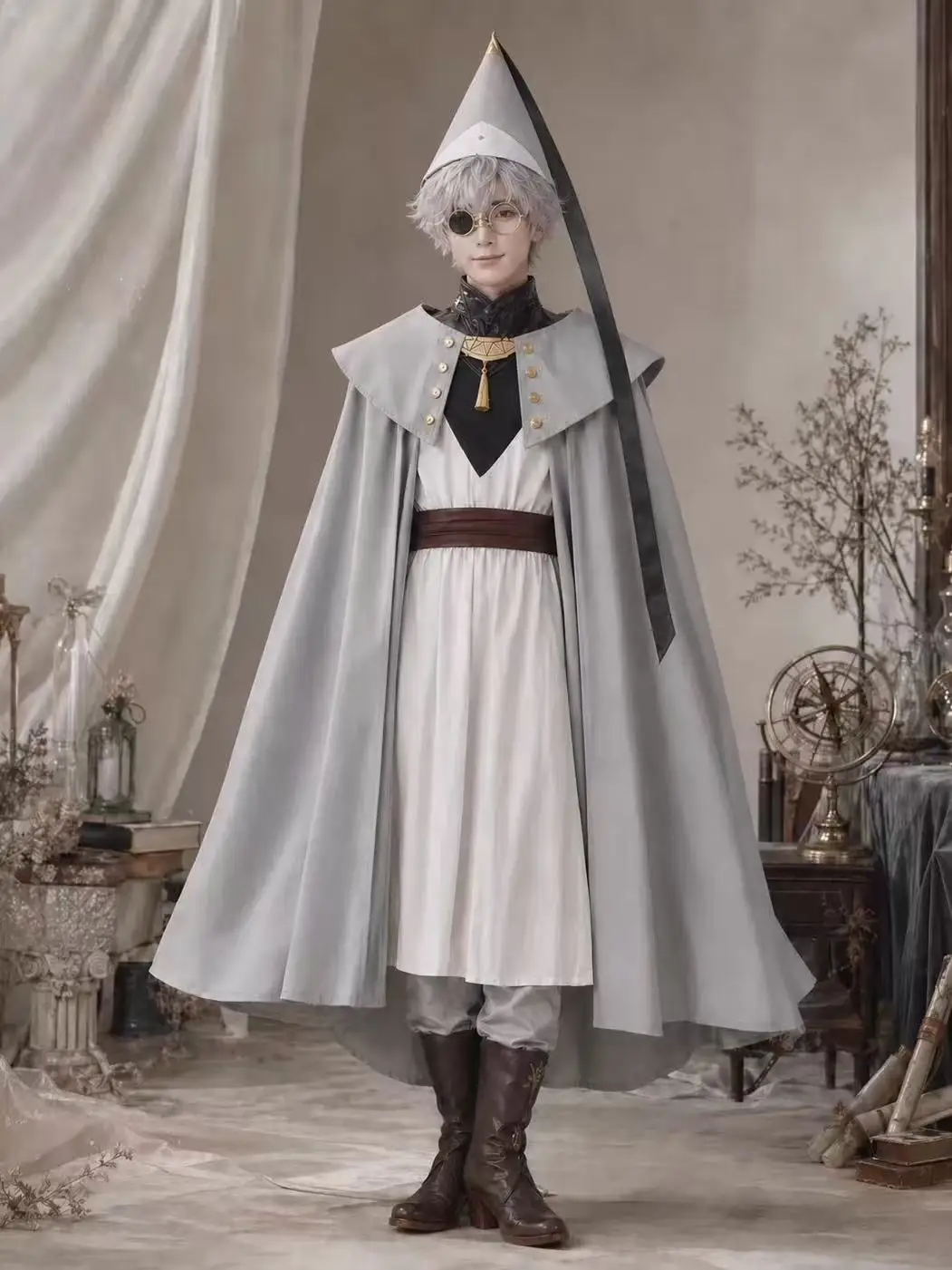 Qifrey Cosplay Costume Witch Hat Atelier Anime Magician Robe Cloak Belt Pointed Hat Set Adult Halloween Carnival Cosplay Outfit view 2