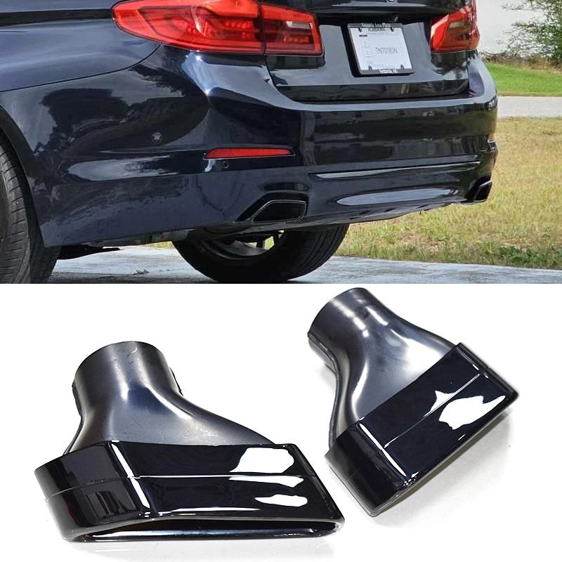 

Black Square Muffler Tip Tailpipe Direct Fit For BMW G30 G31 5 Series 530i 540i 2019-2023 Exhaust Upgrade