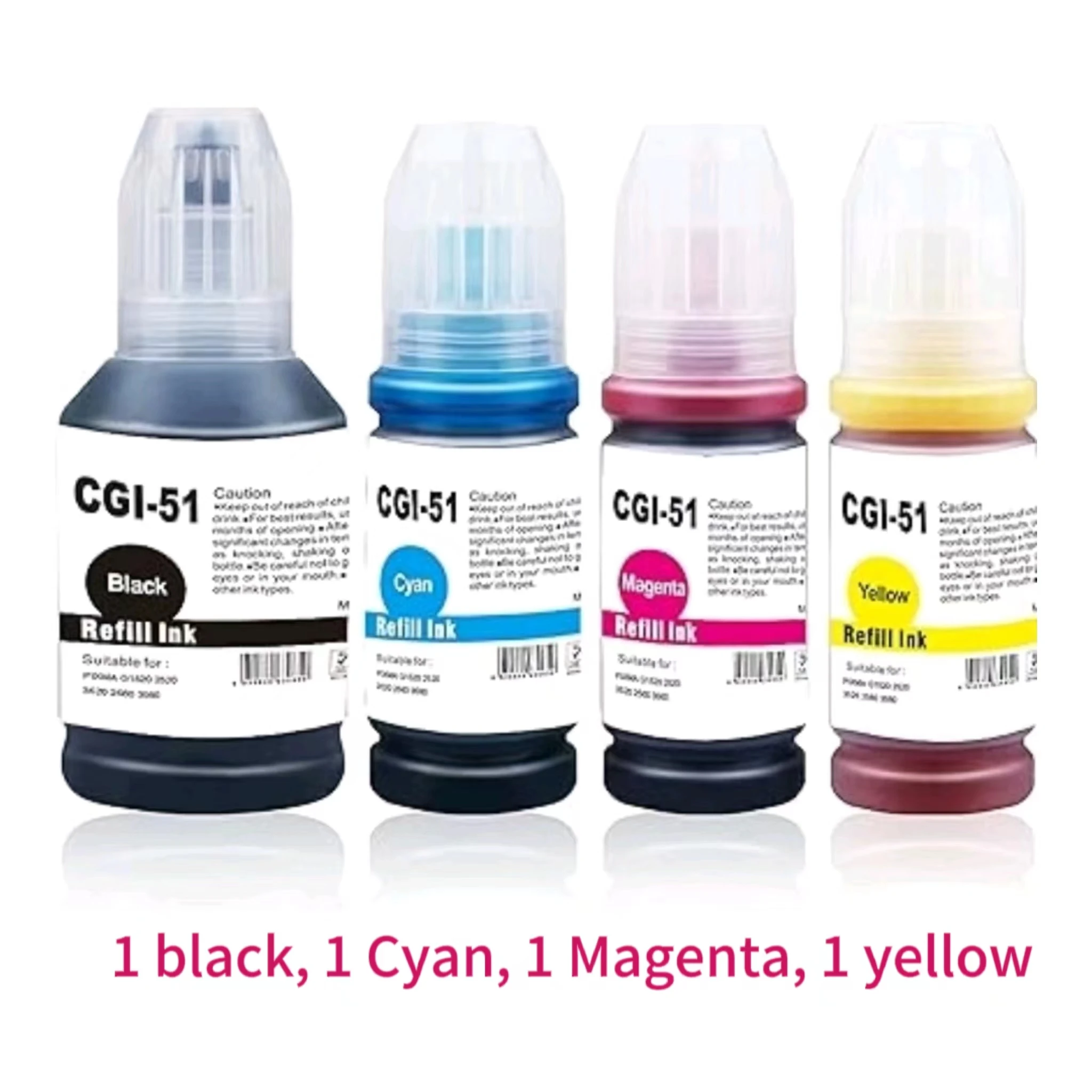 B-T GI-51 Cartouche d'encre Remplacement pour GI51 GI 51 GI-51BK GI-51C GI-51M GI-51Y Noir Cyan Magenta (4 Pack)