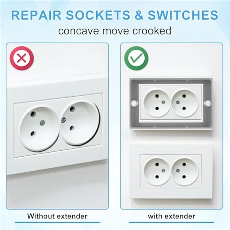 BAAJ-6 Electric Box Extender,1/2 Inch Single Gang Receptacle Outlet Box Extenders For Electric Outlet Switch