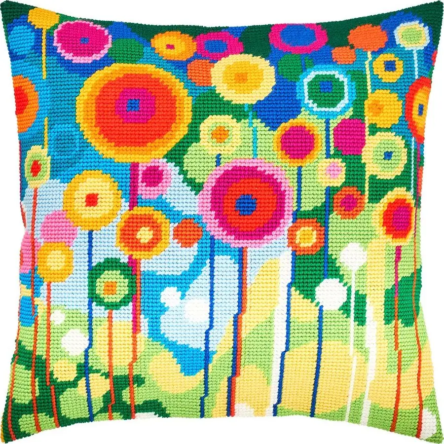 

Abstract Needlepoint Kit for Adults and Beginners Dandelions 1616 with Clear, Precise Printed Design on Cotton Canvas Includes 2