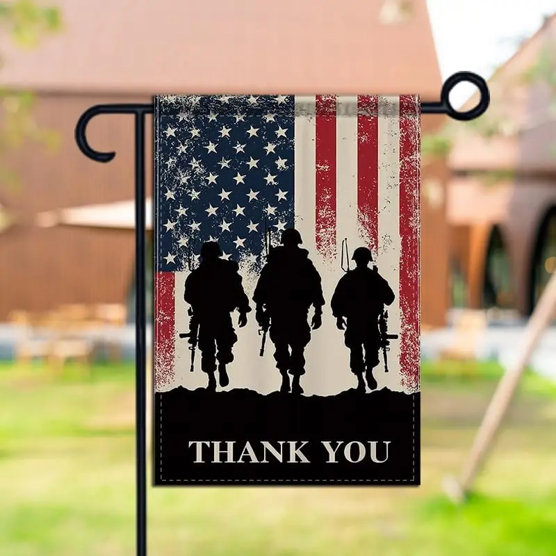 Garden Flag Outdoor Decor Garden Decorative American Flag Style Stars with Welcome Patriotic Theme for Patriotic Gatherings  zzo