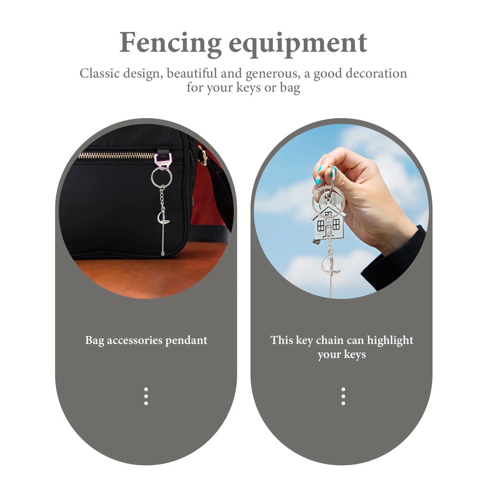 Fencing Keychain Sports Wallet Fan Novelties Keychains Metal Novelty Fence