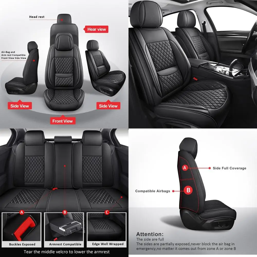 

Seat Covers Full Coverage,Waterproof Car Seat Covers Full Set Leather Car Seat Protector Automotive Seat Covers Universal Vehicl