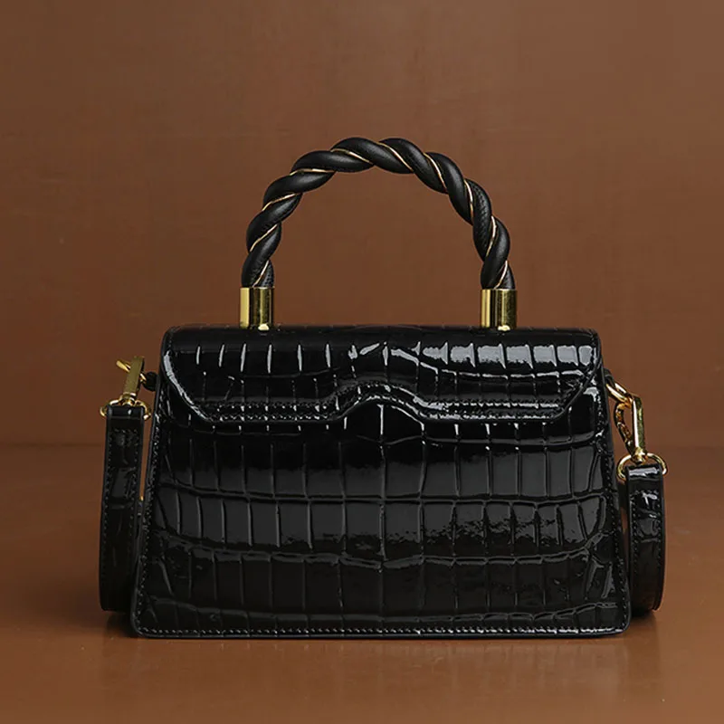 Real leather Handbag Leather women's bag Crocodile patterned cowhide fashion ladies handbags famous brand Women's bags