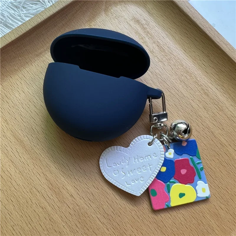 Cute Silicone Earphone Case With Key Chain For OPPO Enco Air 2i/BUDS 2 Wireless Bluetooth Headphone Protective Cover