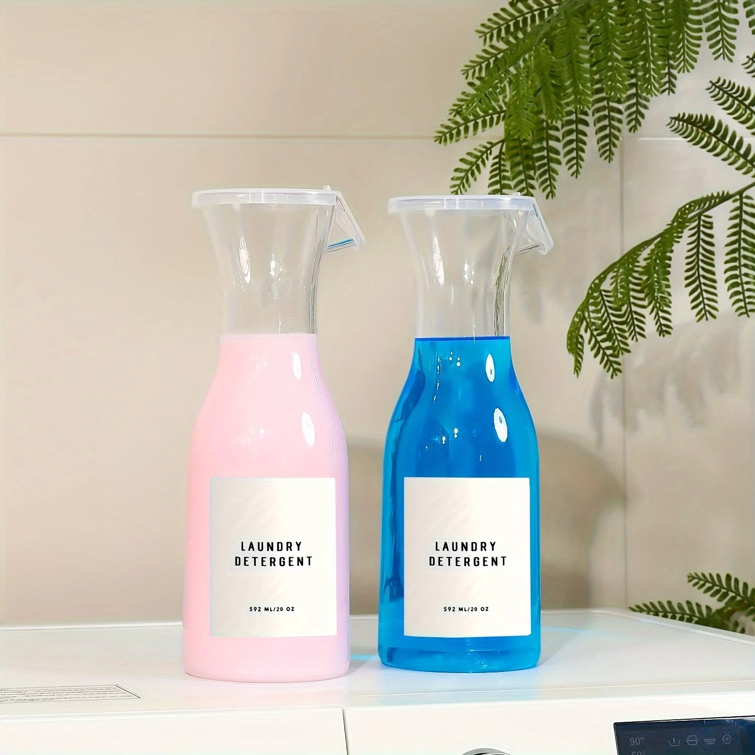 2pcs 20OZ Laundry Detergent Dispenser Liquid Laundry Detergent Holder Container Organizer, Laundry Soap Dispenser Storage Box