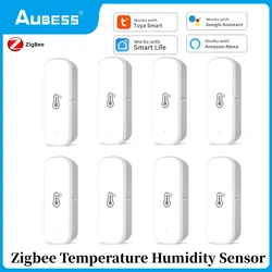 1/4 Pcs Tuya Wireless Zigbee 3.0 sensore di temperatura umidità per rilevatore di sicurezza domestica intelligente funziona con Alexa Google Home