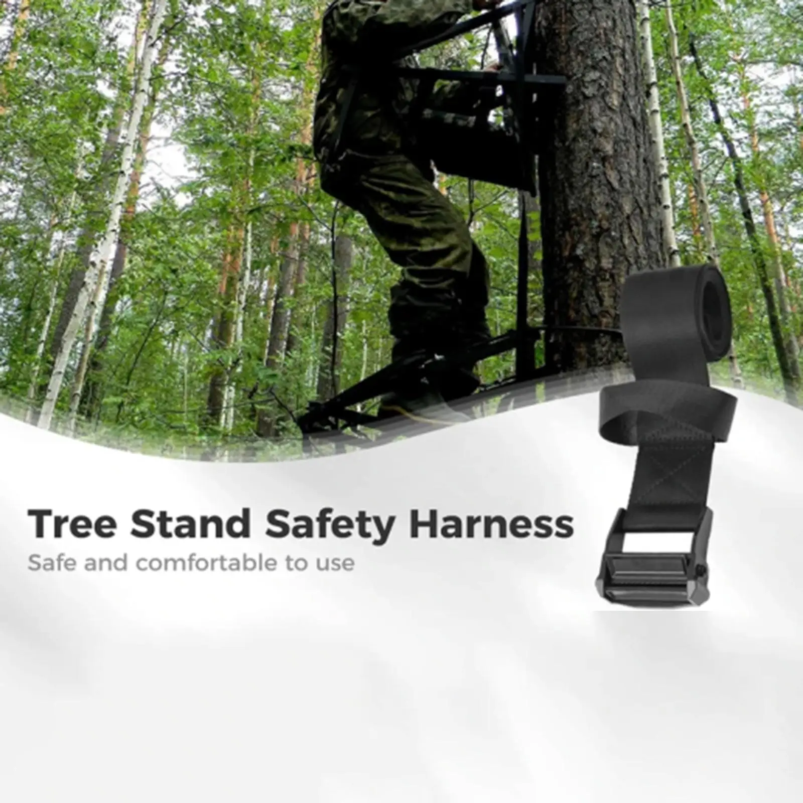 

Fall Protection Tree Strap with Metal Buckle Climbing Equipment for Rescuing Backpacking Hiking Hunting Accessories Abseiling