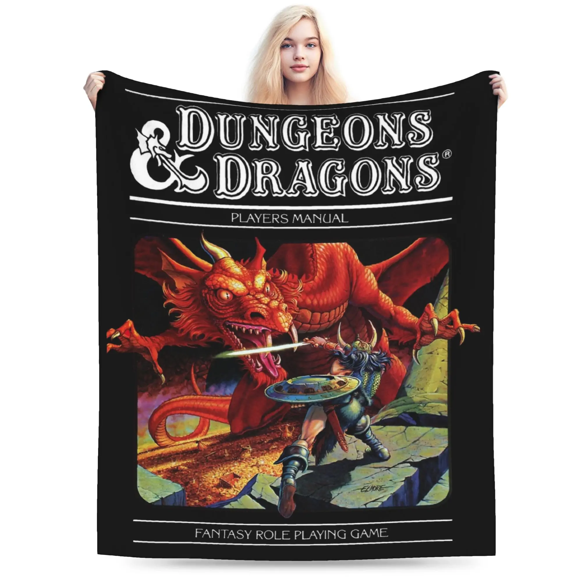 Dungeons Dragons DnD Blankets Fleece  Winter  Breathable Warm Throw Blanket for Home Office Rug Piece