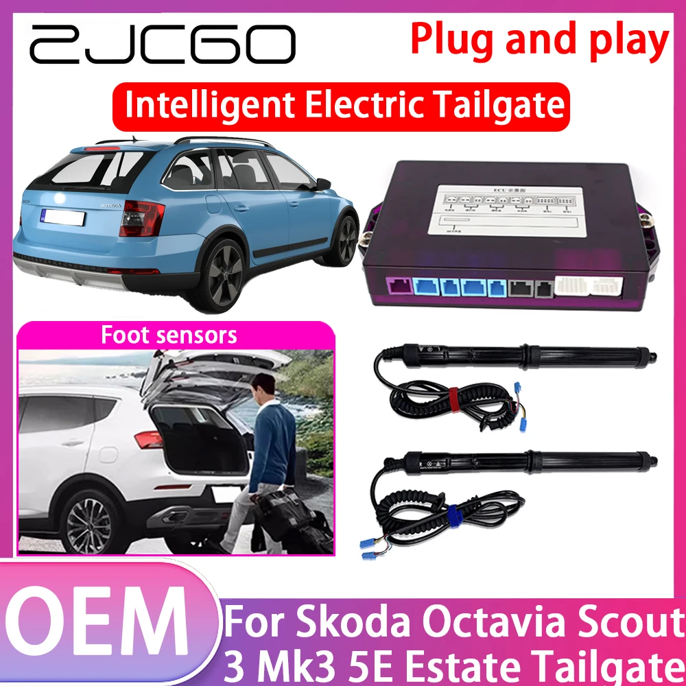 ZJCGO Electric Tailgate Lift Drive Trunk Opening Tail Gate Lift Soft Close For Skoda Octavia Mk3 5E Estate 2012–2019