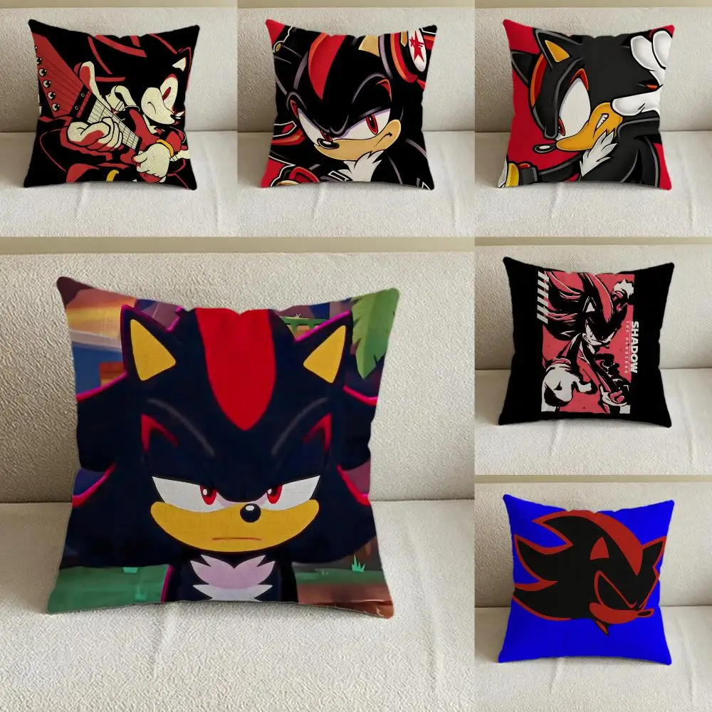 Cushion Cover Natural Linen Pillowcase Set, All-in-One Decor for Sofa, Bedroom & Chair Anime S-Shadow the H-Hedgehog