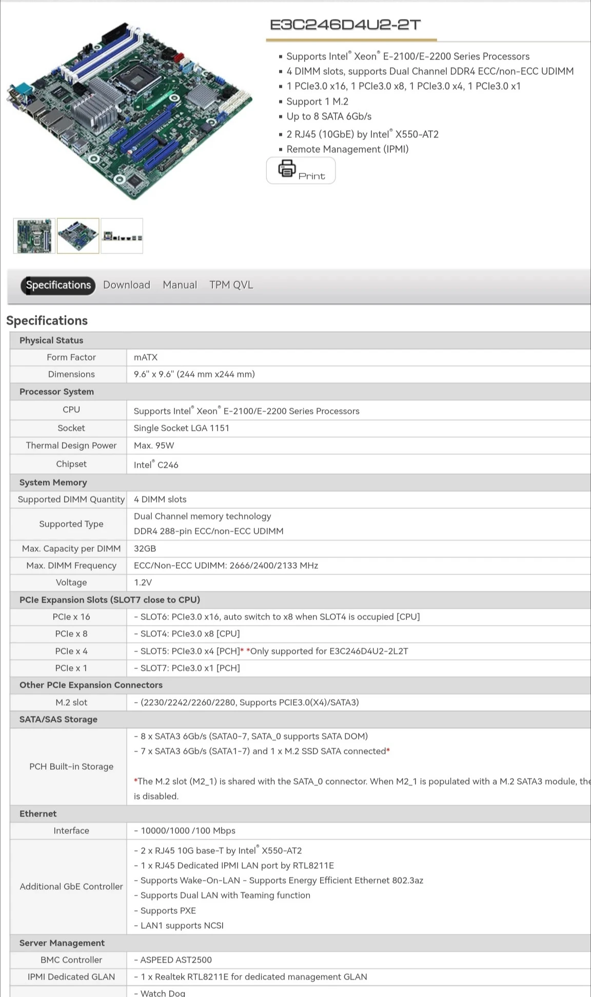 For High-end New Main Board Yongqing E3C246D4U2-2T MATX IPMI Dual Port X 5.50 Million Megabit NAS Preferred
